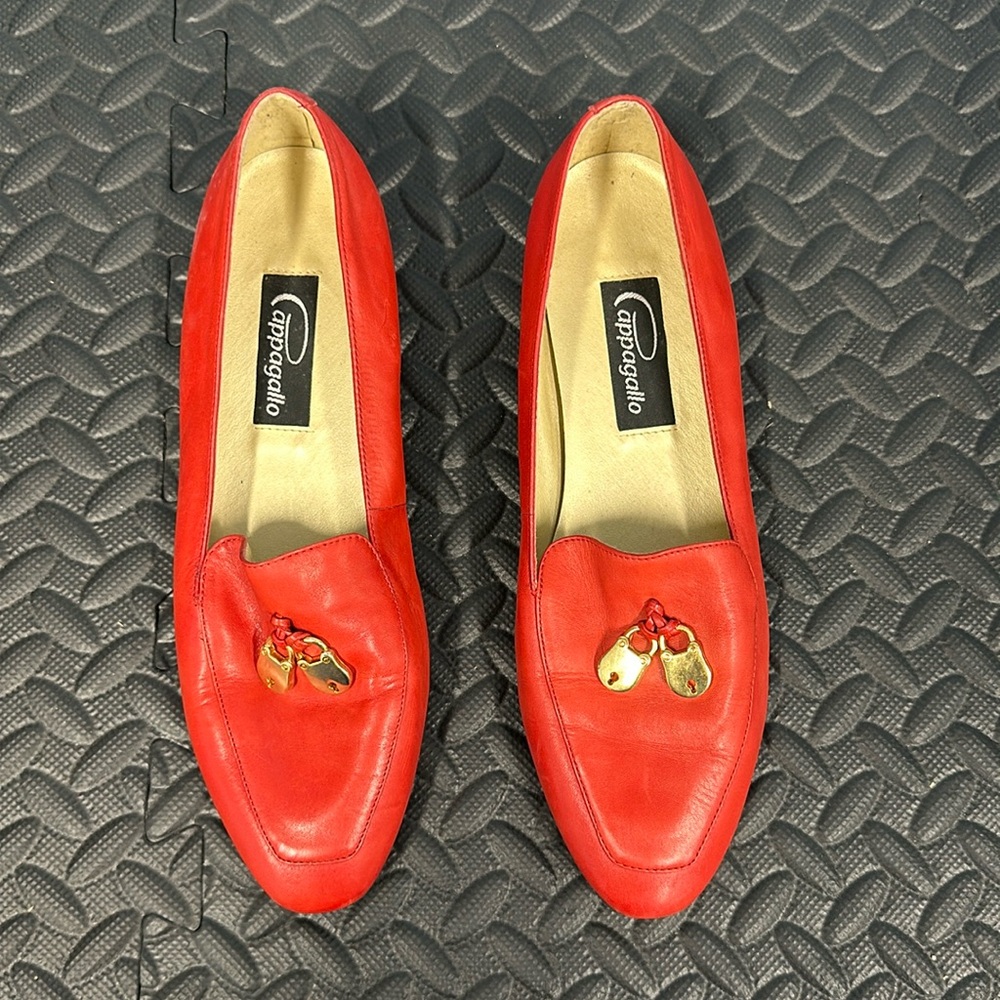 Red 80s Pappagallo Loafers c collocation